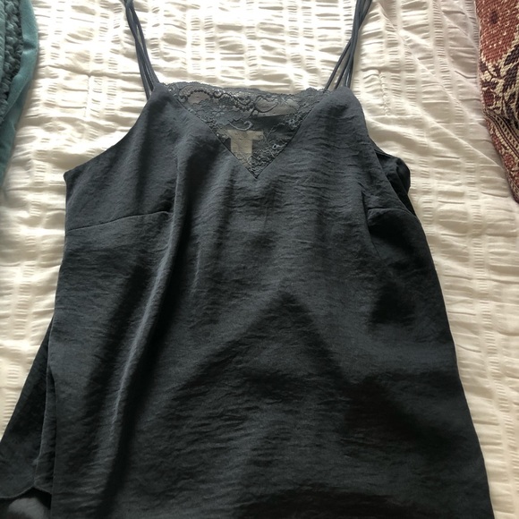 H&M Tops - Navy blue silk top